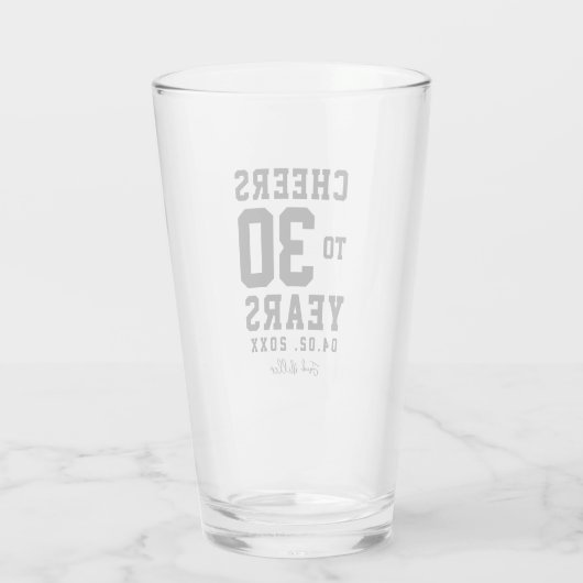 Verre Salutations À 30 Ans Typographie De Script Noir (Dos)