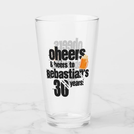 Verre Salutations et bières Anniversaire personnalisé (Devant)