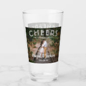 Verre Salutations joyeuses à jamais après mariage photo  (Devant)