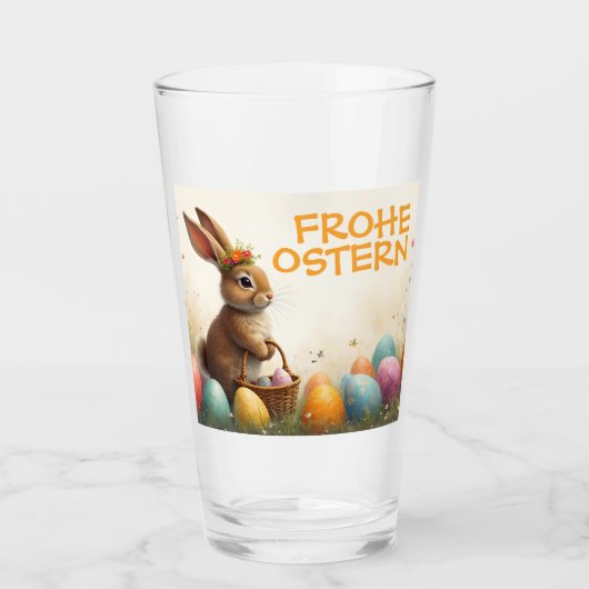 Verre Salutations printanières du lapin de Pâques (Devant)