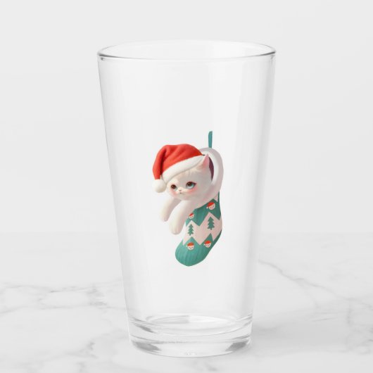 Verre Santa Cat: Bao Bao in Christmas Stocking Art (Devant)