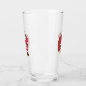 Verre Santa Claus en rouge avec sac cadeau et lunettes (Gauche)