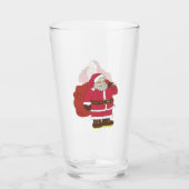 Verre Santa Claus en rouge avec sac cadeau et lunettes (Devant)