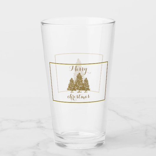 Verre Sapins de Noël en Or (Devant)