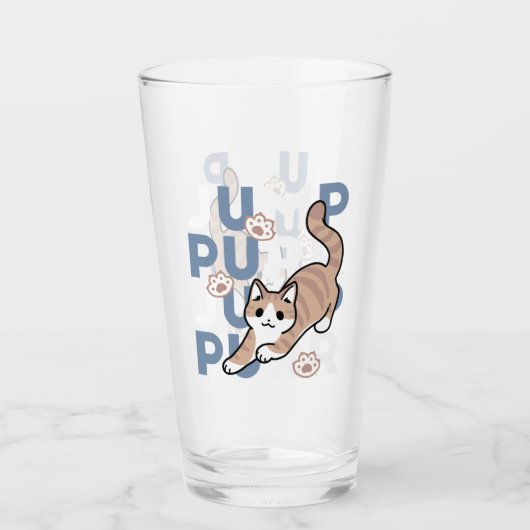Verre Sauter Purr Jump : Conception de chat joueuse avec (Devant)