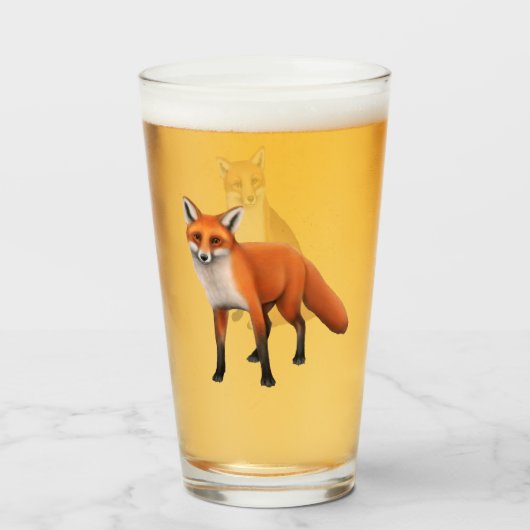 Verre sauvage de culbuteur de Fox rouge (Devant (rempli))