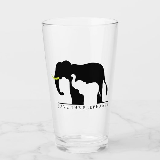 Verre Sauvez les éléphants (Devant)