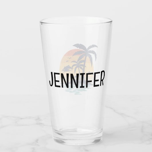 Verre Scène estivale tropicale (Dos)