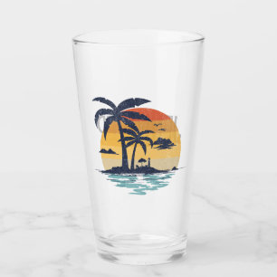 Verre Scène estivale tropicale
