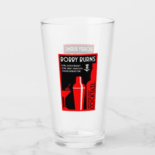 Verre Scottish Bobby Burns Whiskey Cocktail (Devant)