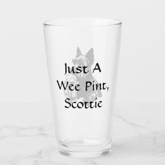 Verre Scotty Dog Drinking Beer Personalized Pint  (Dos)