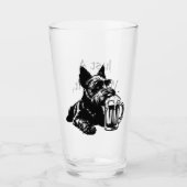 Verre Scotty Dog Drinking Beer Personalized Pint  (Devant)