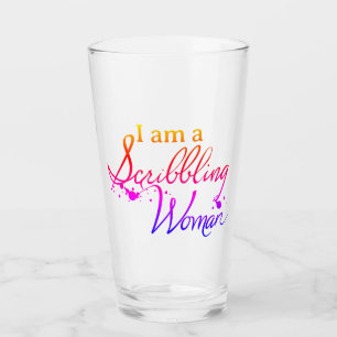 Verre Scribbling Woman Water Tumbler - Arc-en-ciel