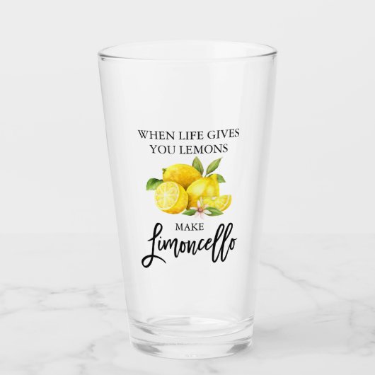 Verre Script de brosse moderne Aquarelle Lemons Limoncel (Devant)