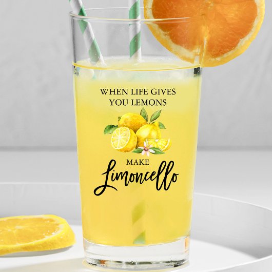 Verre Script de brosse moderne Aquarelle Lemons Limoncel