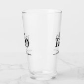 Verre Script moderne noir blanc tendance Monogramme init (Gauche)