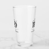 Verre Script moderne noir blanc tendance Monogramme init (Droite)