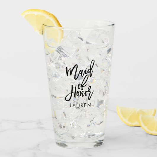 Verre Script tendance "Maid of Honor" Personnalisé (Devant glace)
