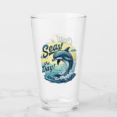 Verre Seas Day Retro Dolphin Océan esthétique (Dos)