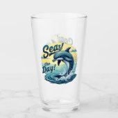 Verre Seas Day Retro Dolphin Océan esthétique (Devant)