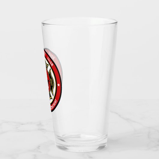 Verre Secourt de pompier AJOUTER LE NOM Insigne du servi (Gauche)