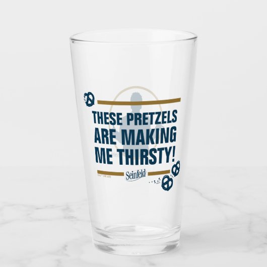 Verre Seinfeld | Graphique de typographie "Ces Pretzels" (Devant)