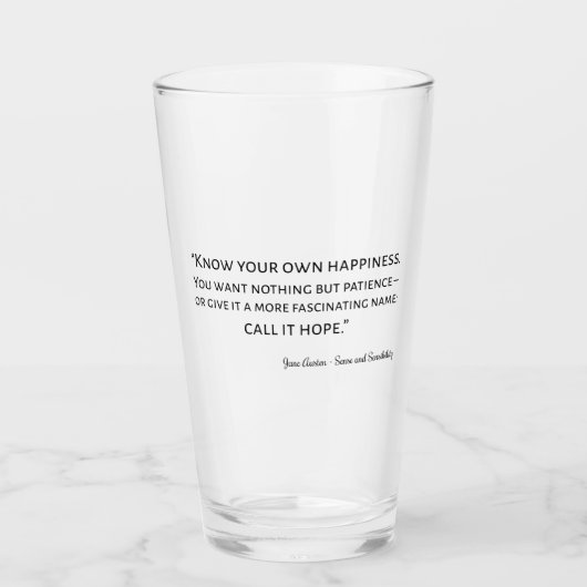 Verre Sense And Sensibility Quote I (Devant)