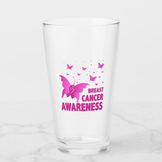 Verre Sensibilisation au cancer du sein (Devant)