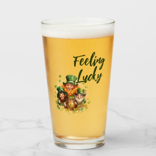 Verre Sentir chanceux | Leprechauns | St. Patrick's (Devant (rempli))