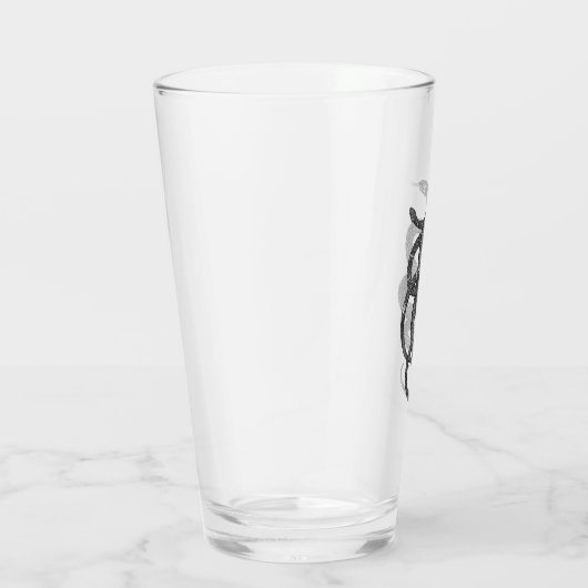 Verre "Serpentes" Simplement Éffrayant B&W Pint Glass (Droite)