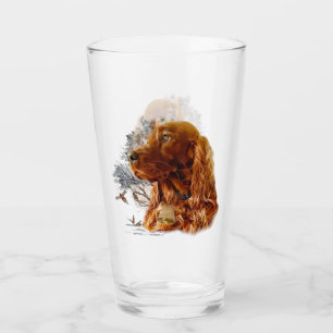 Verre Setter irlandais avec faisan