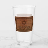 Verre Shalom en bois sculpté (Devant)