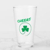 Verre Shamrock Clover Irlande Irlandais Cheers St Patric (Devant)