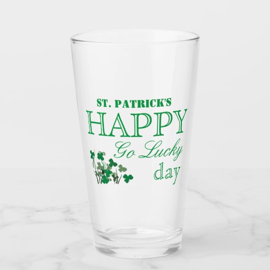Verre Shamrock de canard Happy Go Lucky St Patrick's Day (Devant)