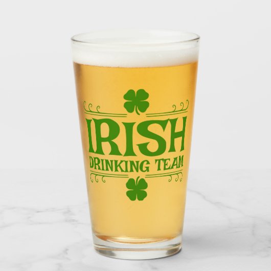Verre Shamrock de l'équipe de boisson irlandaise (Devant (rempli))