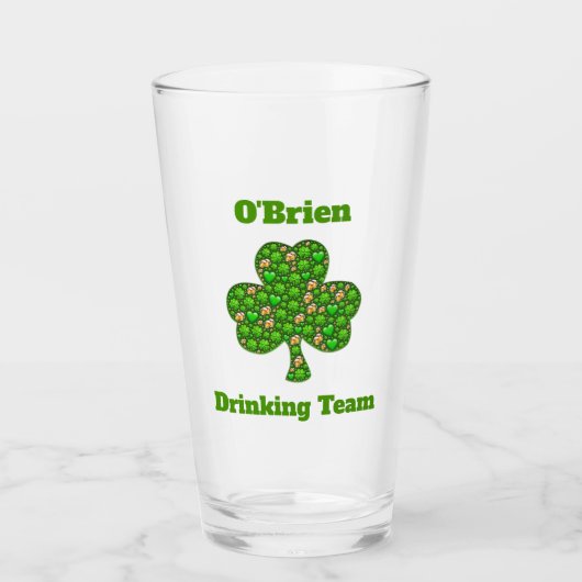 Verre Shamrock de l'équipe de boisson irlandaise Clover  (Devant)