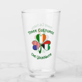 Verre Shamrock des drapeaux irlandais américains des Émi (Devant)