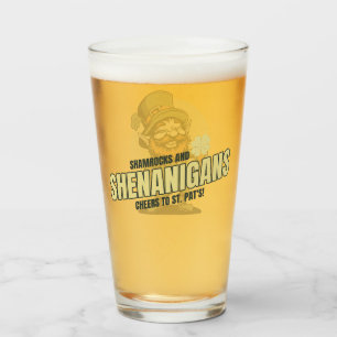 Verre Shamrock et Shenanigans Saint Patrick's Day Pint