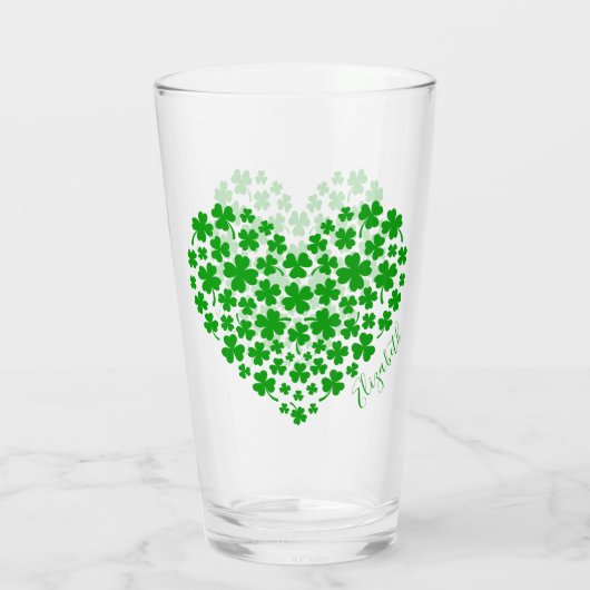 Verre Shamrock Feuille Clover vert Coeur St Patrick's Da (Dos)