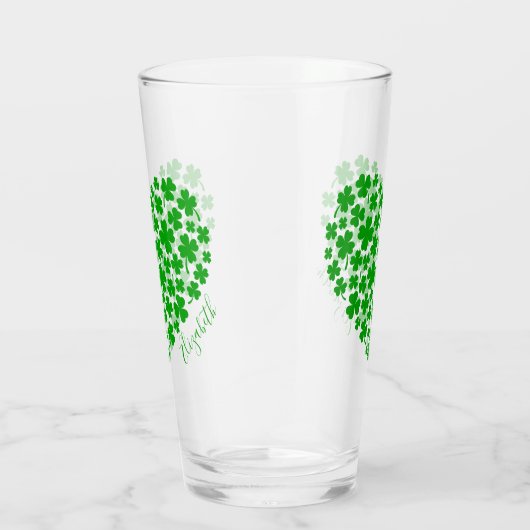 Verre Shamrock Feuille Clover vert Coeur St Patrick's Da (Droite)