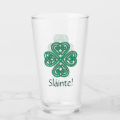 Verre Shamrock irlandais de Sláinte Green Celtic Lucky C (Dos)