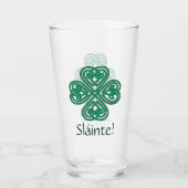 Verre Shamrock irlandais de Sláinte Green Celtic Lucky C (Devant)