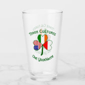 Verre Shamrock personnalisé des drapeaux irlandais polon (Devant)