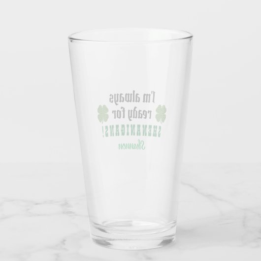 Verre Shenanigans Funny St. Patrick's Day Bière Pint (Dos)