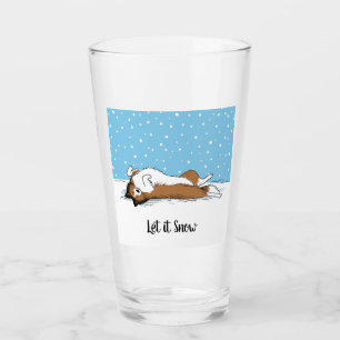 Verre Shetland Sheepdog Laissez-le neiger vacances Custo