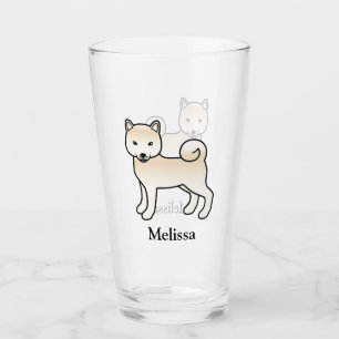 Verre Shiba Inu crème Chien mignon & nom