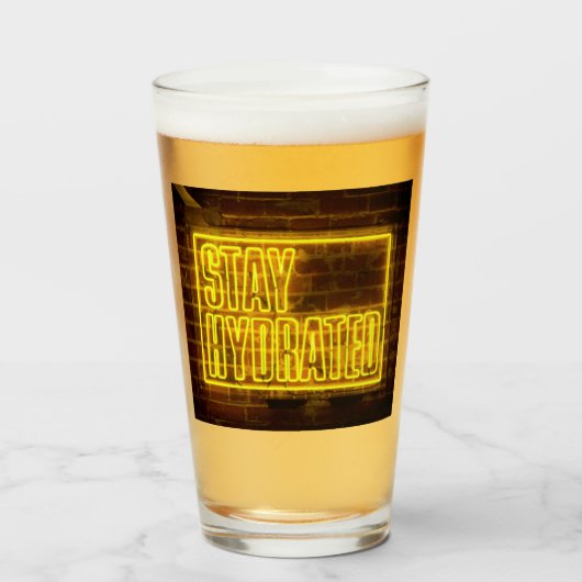 Verre Signe jaune néon hydraté (Devant (rempli))