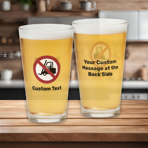 Verre Signe Pas De Levage De Fourche