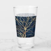 Verre Silhouette Arbre d'Or moderne Design bleu minimal (Dos)