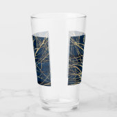 Verre Silhouette Arbre d'Or moderne Design bleu minimal (Droite)